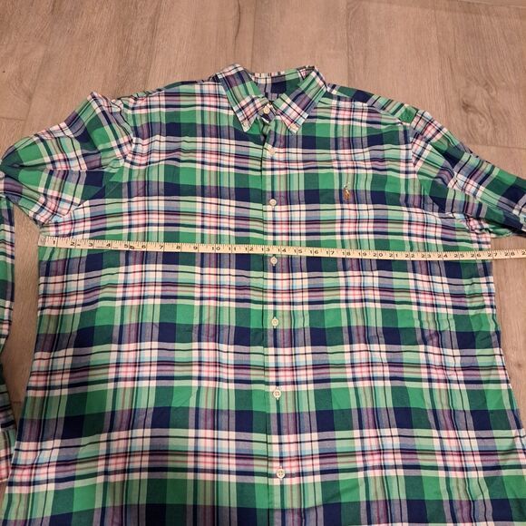 Polo Ralph Lauren Shirt Mens XXL Green Plaid Button Down LS Shirt Large - Picture 9 of 10